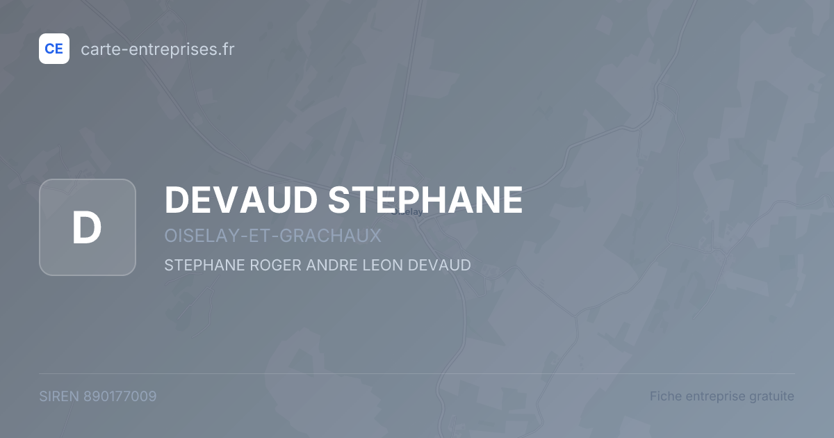 DEVAUD STEPHANE — 890177009 — fiche entreprise