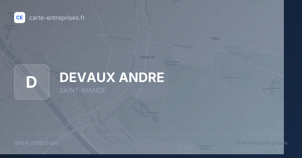 DEVAUX                        ANDRE — 038825980 — fiche entreprise
