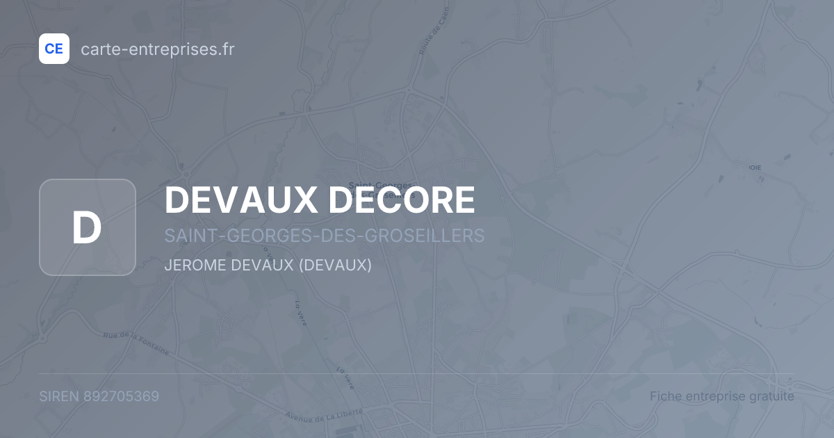 DEVAUX DECORE — 892705369 — fiche entreprise
