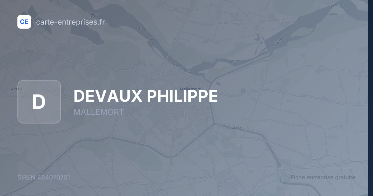DEVAUX PHILIPPE — 484070701 — fiche entreprise