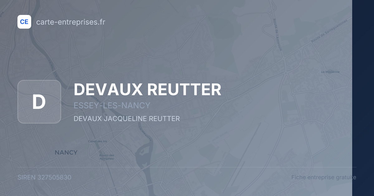 DEVAUX REUTTER — 327505830 — fiche entreprise