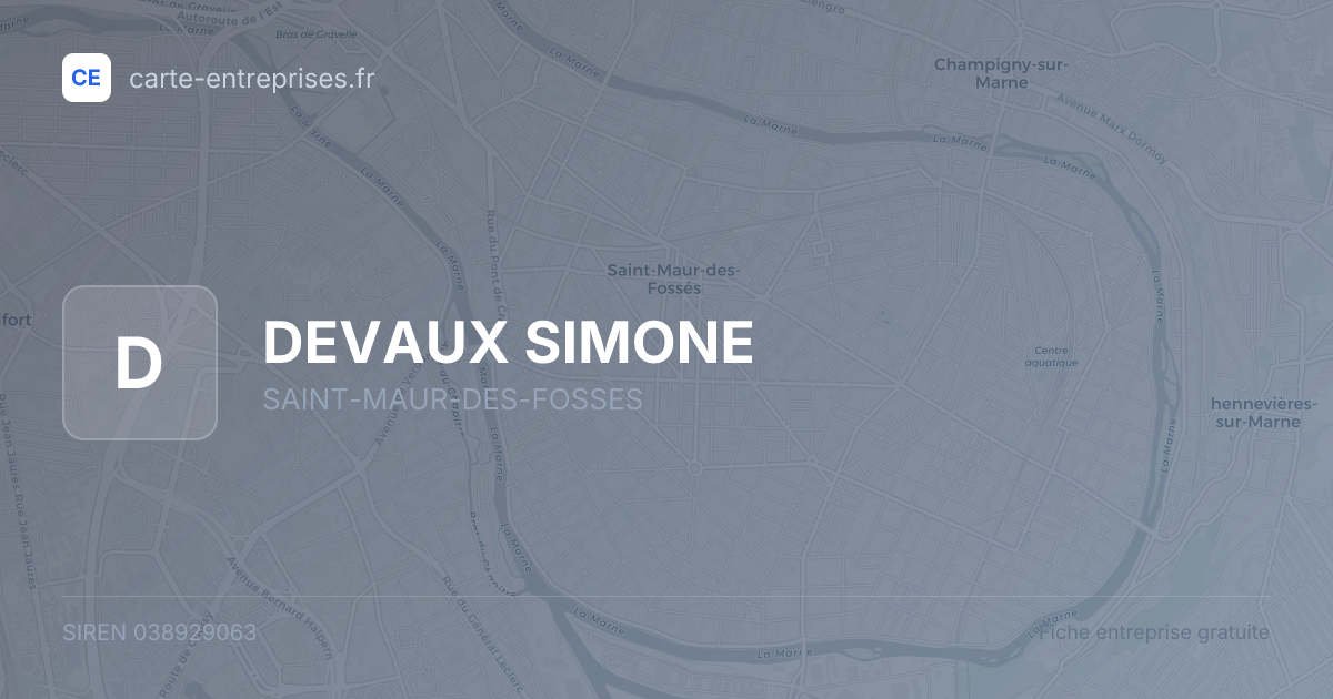 DEVAUX SIMONE — 038929063 — fiche entreprise