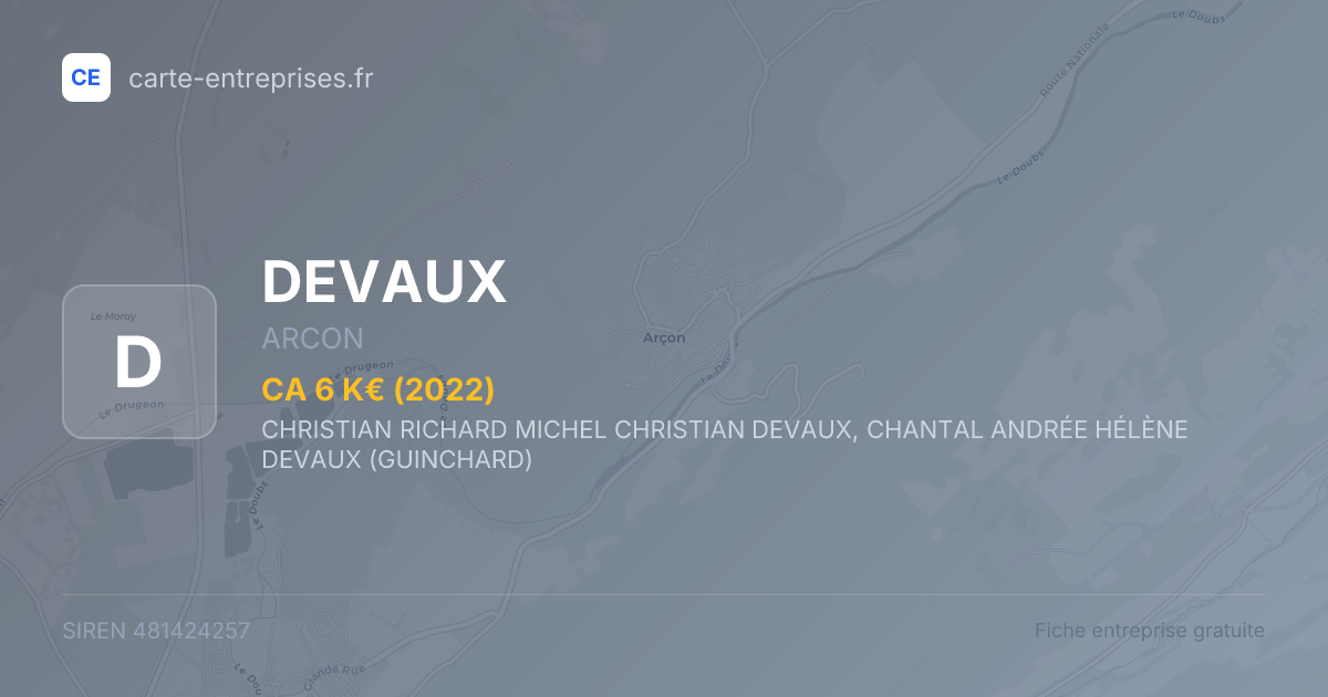 DEVAUX — 481424257 — fiche entreprise