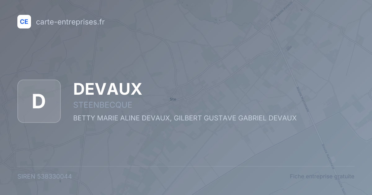 DEVAUX — 538330044 — fiche entreprise