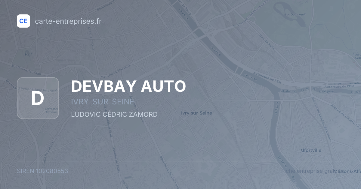 DEVBAY AUTO — 102080553 — fiche entreprise