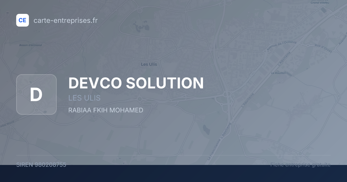 DEVCO SOLUTION — 980208755 — fiche entreprise