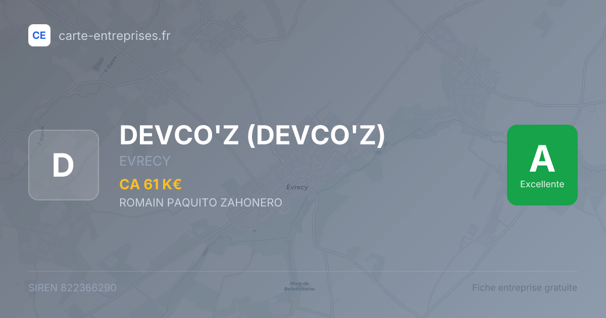 DEVCO'Z — 822366290 — fiche entreprise