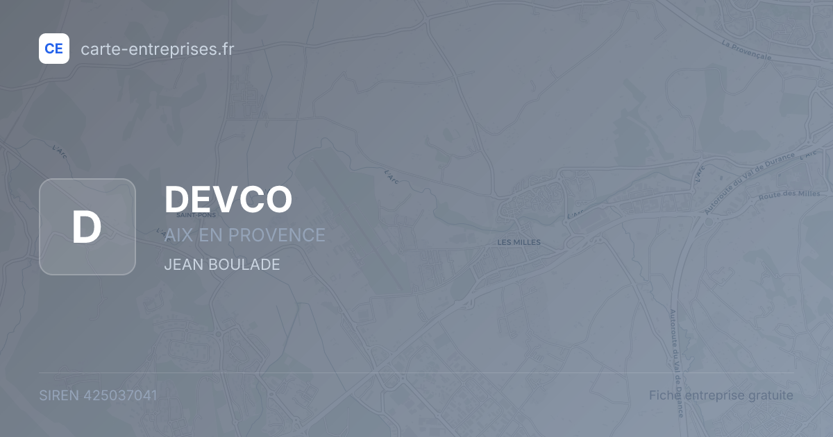 DEVCO — 425037041 — fiche entreprise