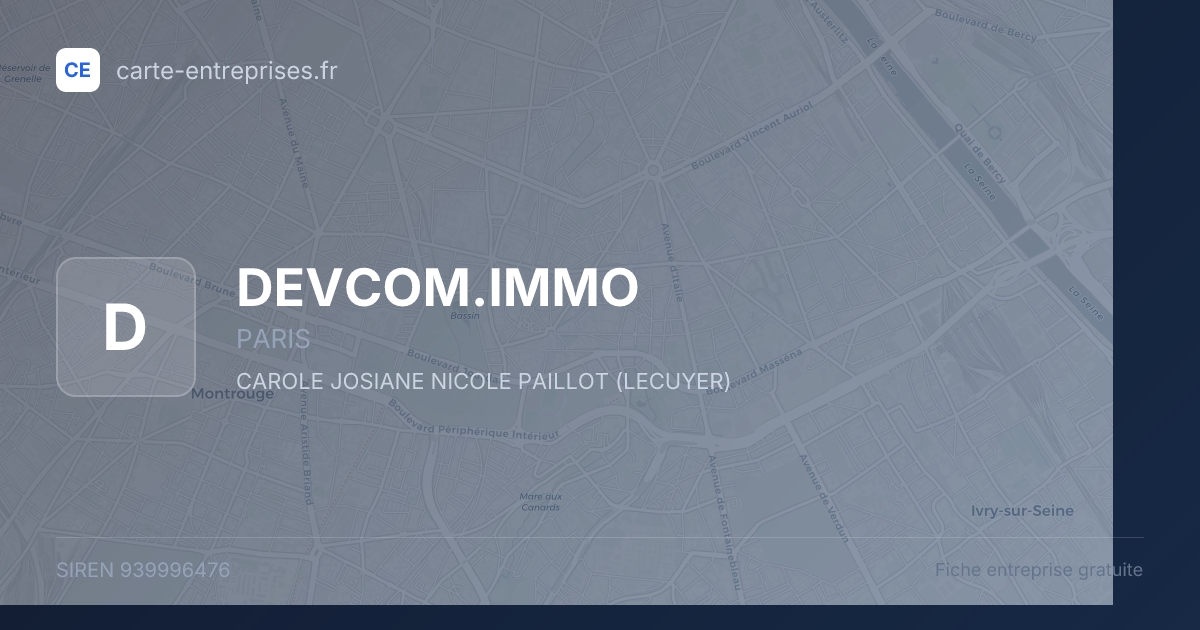 DEVCOM.IMMO — 939996476 — fiche entreprise