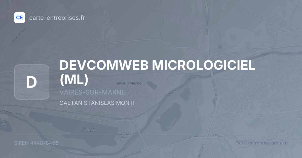 DEVCOMWEB MICROLOGICIEL (ML) — 444878466 — fiche entreprise