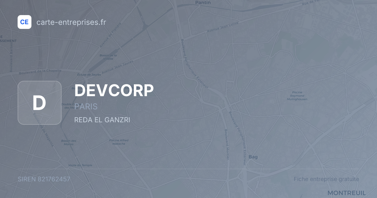 DEVCORP — 821762457 — fiche entreprise