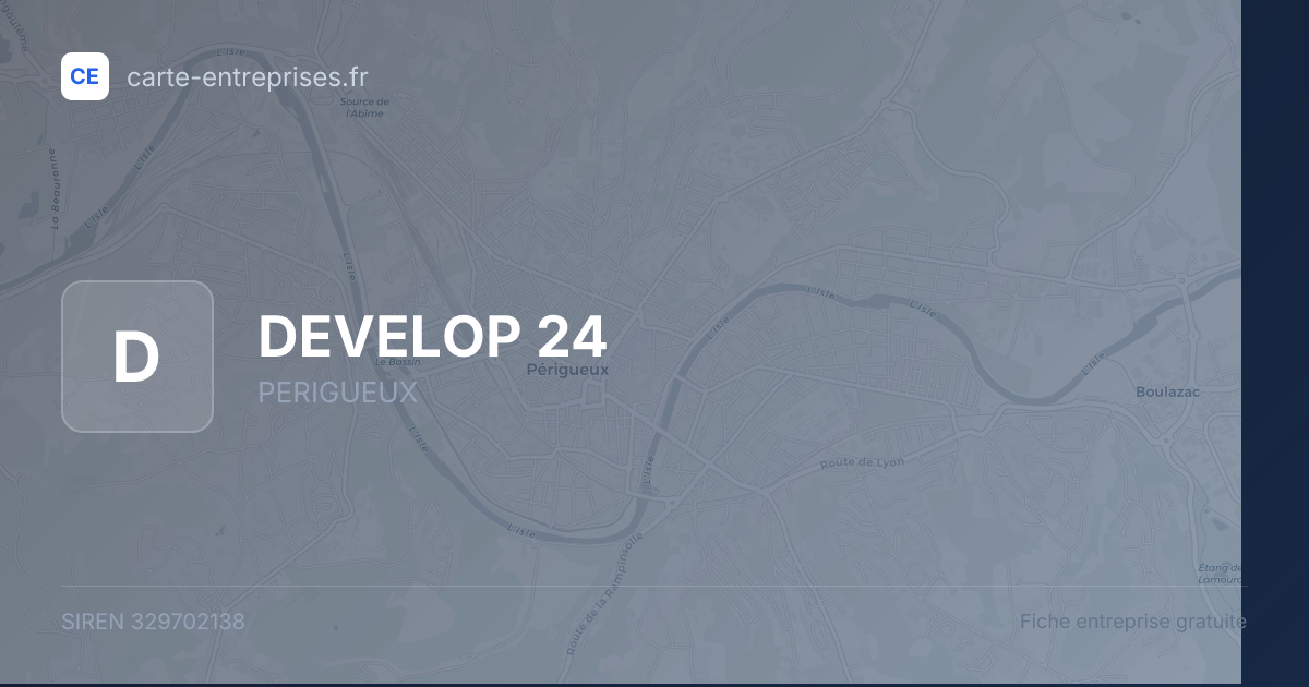 DEVELOP 24 — 329702138 — fiche entreprise