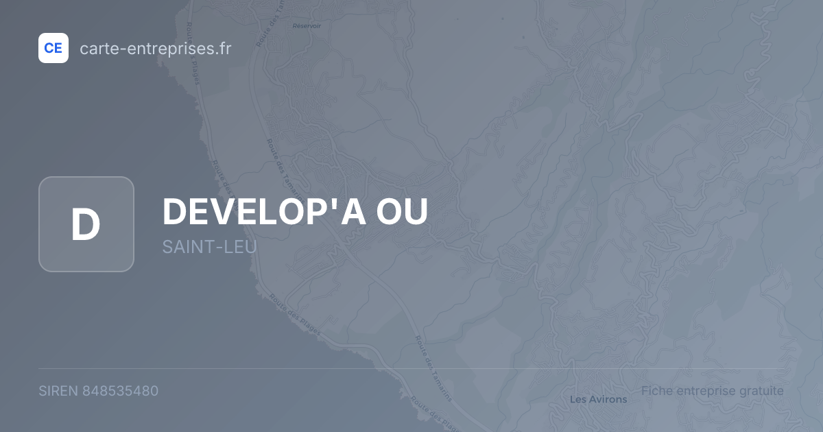 DEVELOP'A OU — 848535480 — fiche entreprise