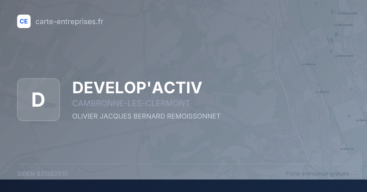 DEVELOP'ACTIV — 831382510 — fiche entreprise