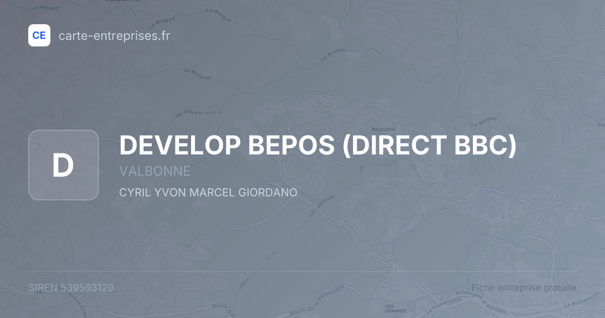 DEVELOP BEPOS (DIRECT BBC) — 539593129 — fiche entreprise
