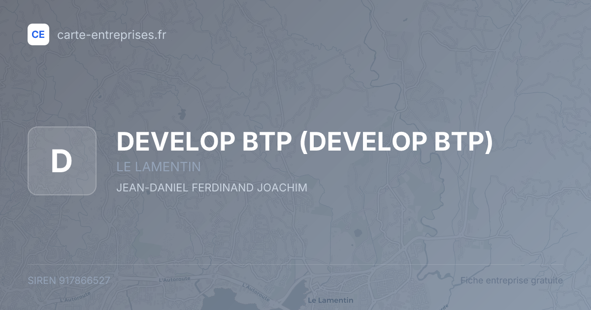 DEVELOP BTP — 917866527 — fiche entreprise