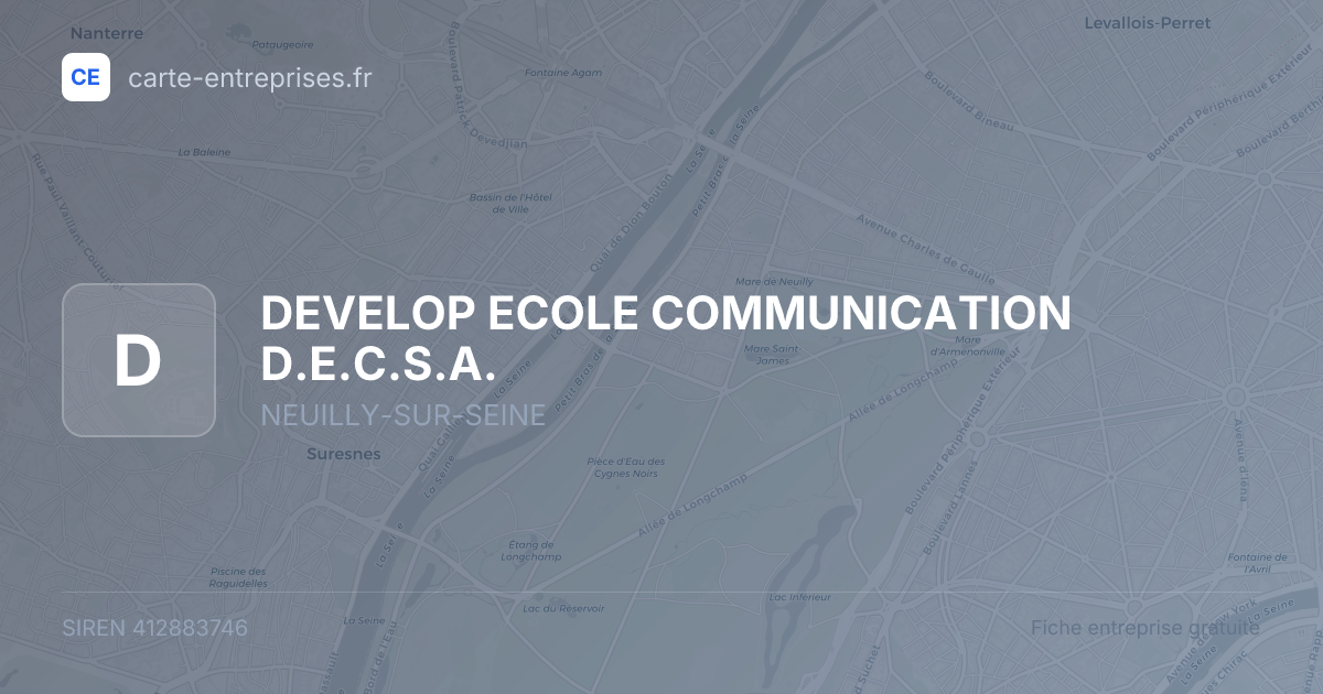DEVELOP ECOLE COMMUNICATION  D.E.C.S.A. — 412883746 — fiche entreprise