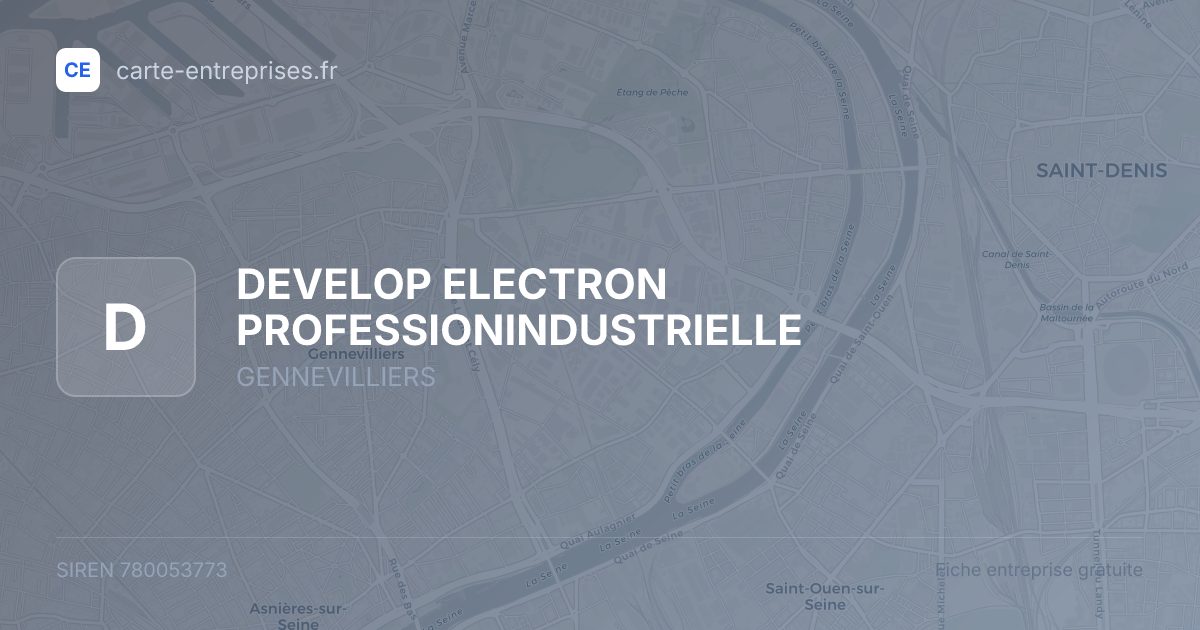 DEVELOP ELECTRON PROFESSIONINDUSTRIELLE — 780053773 — fiche entreprise