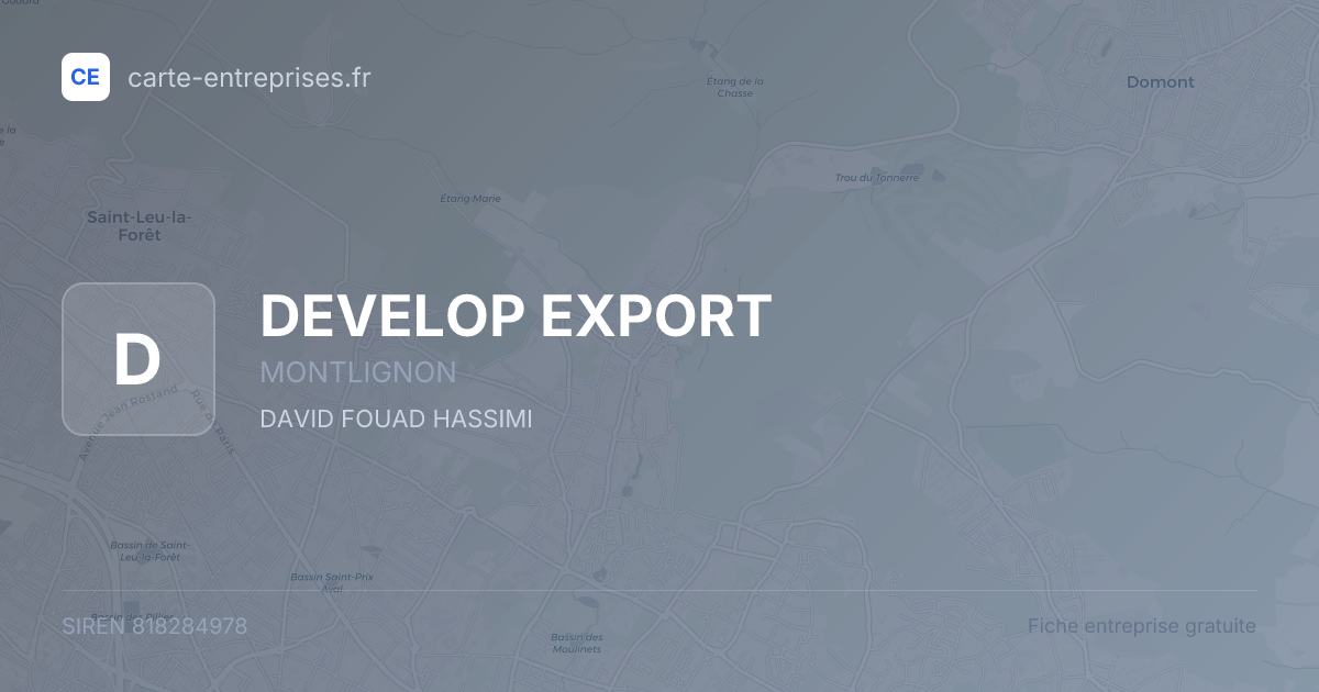 DEVELOP EXPORT — 818284978 — fiche entreprise