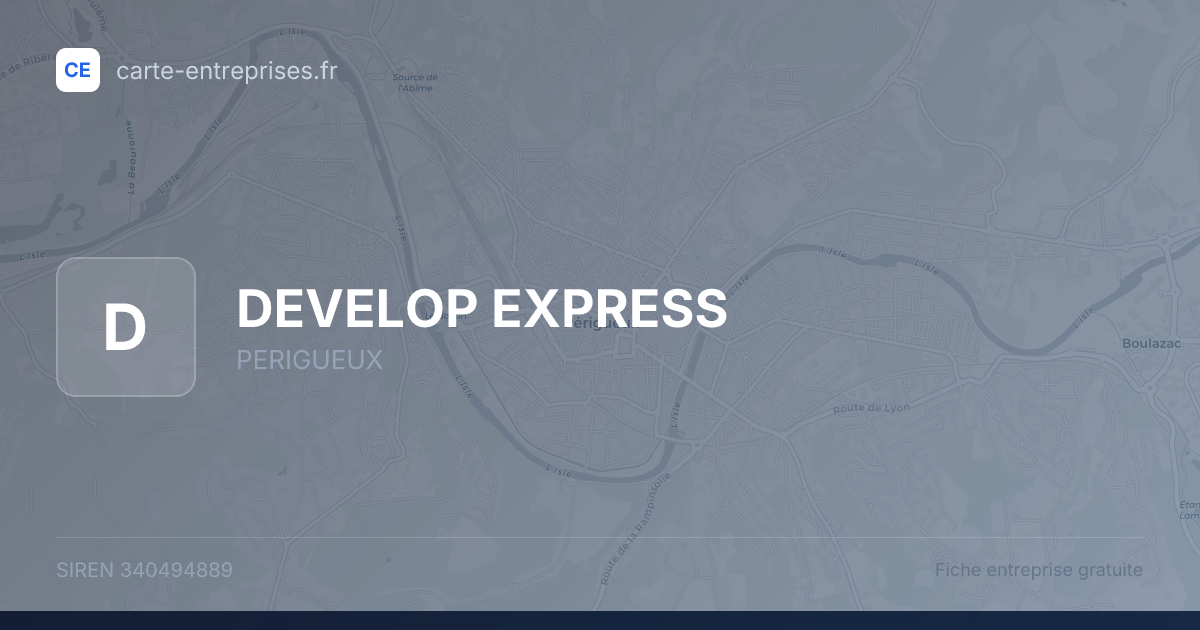 DEVELOP EXPRESS — 340494889 — fiche entreprise