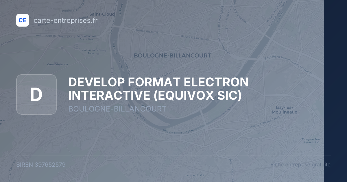 DEVELOP FORMAT ELECTRON INTERACTIVE (EQUIVOX SIC) — 397652579 — fiche entreprise
