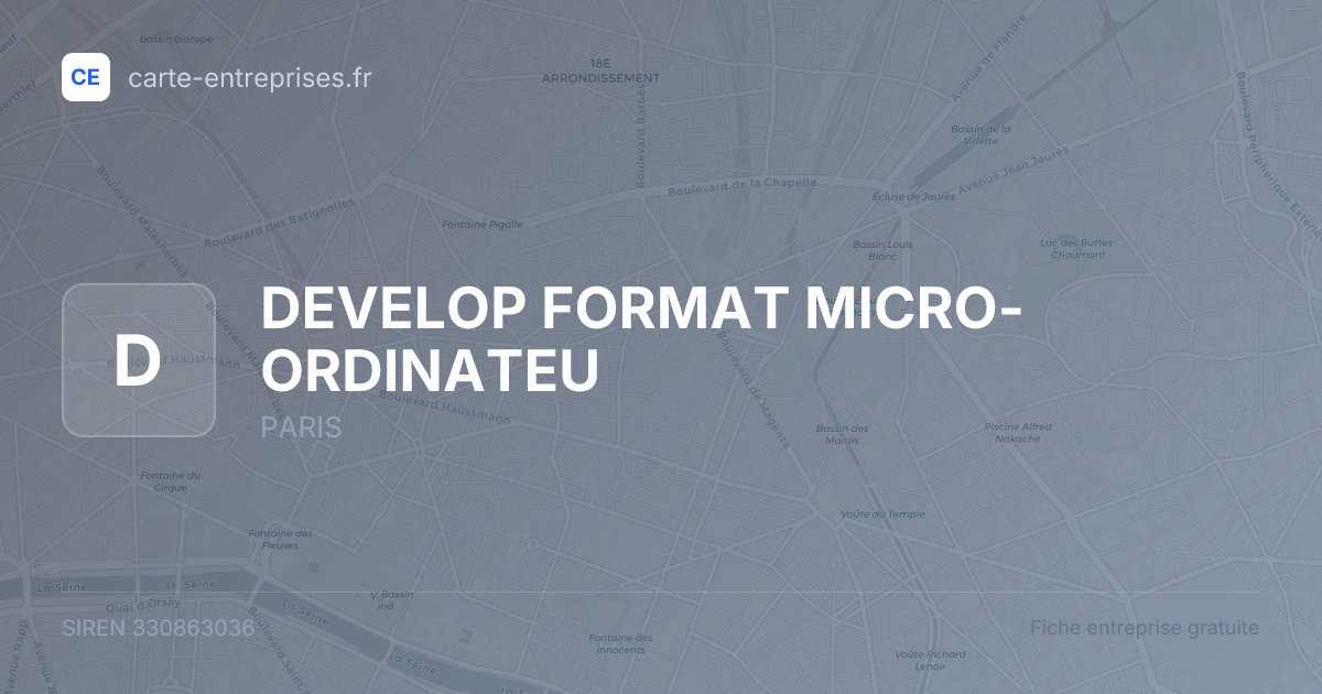 DEVELOP FORMAT MICRO-ORDINATEU — 330863036 — fiche entreprise