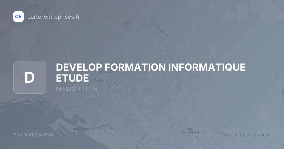 DEVELOP FORMATION INFORMATIQUE ETUDE — 412247876 — fiche entreprise