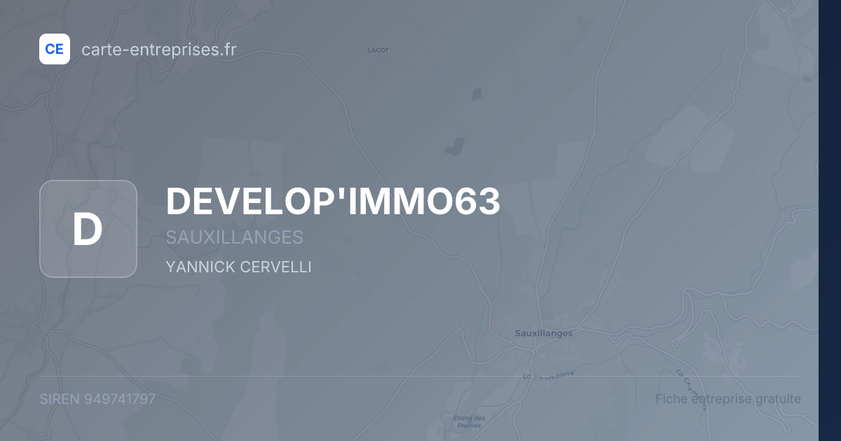 DEVELOP'IMMO63 — 949741797 — fiche entreprise