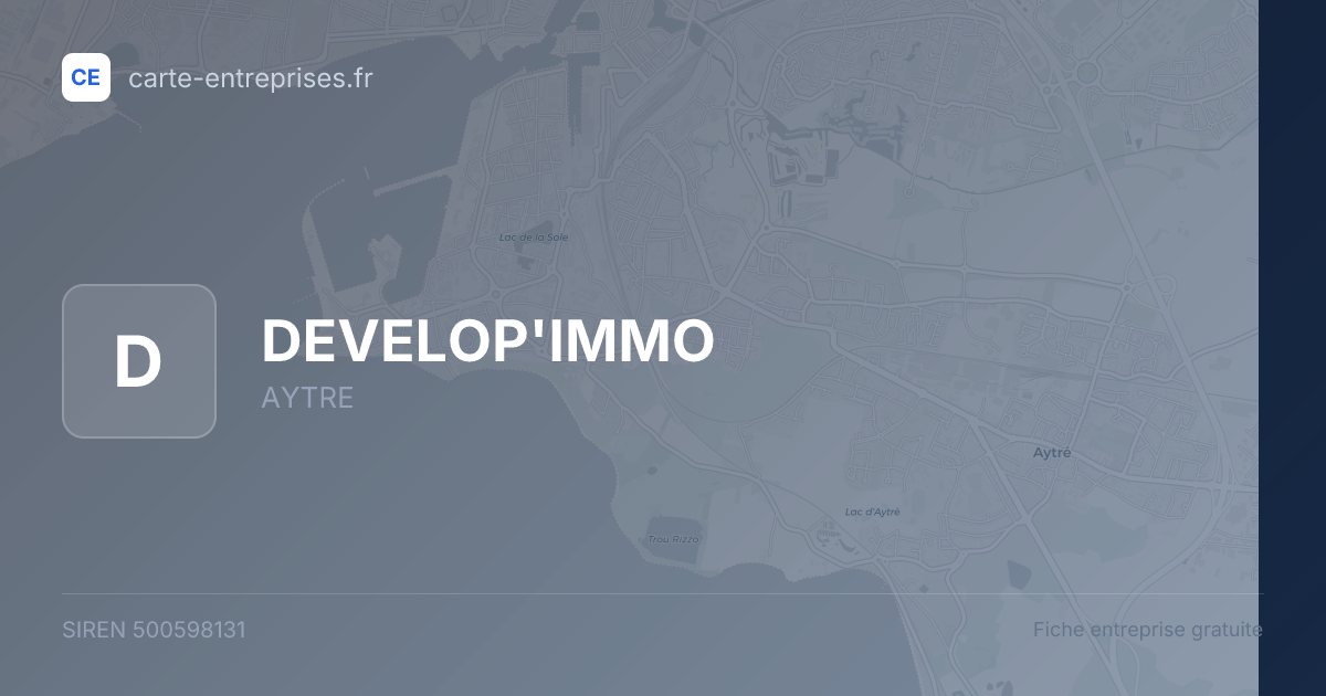 DEVELOP'IMMO — 500598131 — fiche entreprise