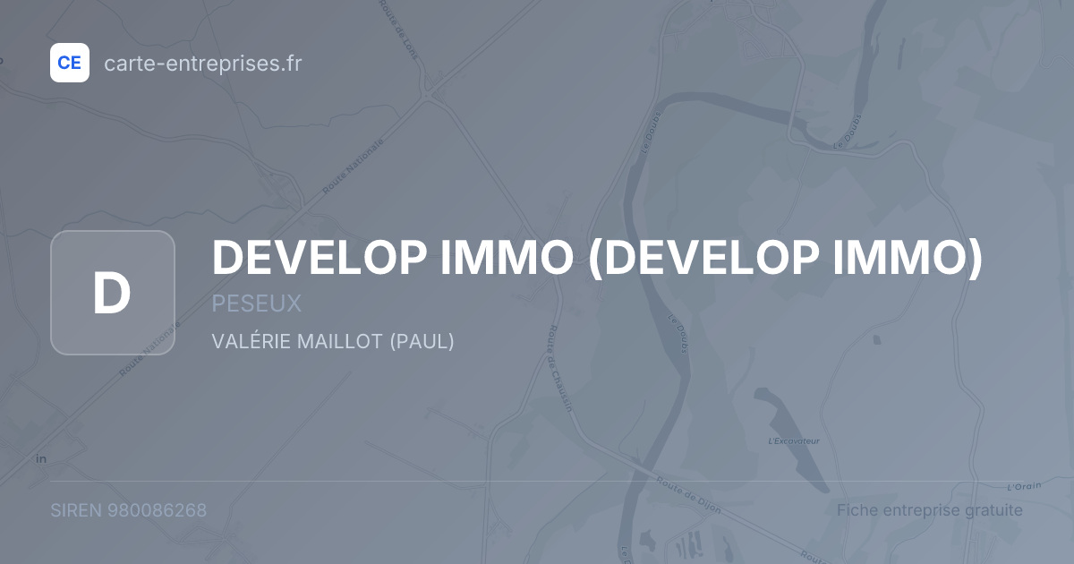 DEVELOP IMMO — 980086268 — fiche entreprise