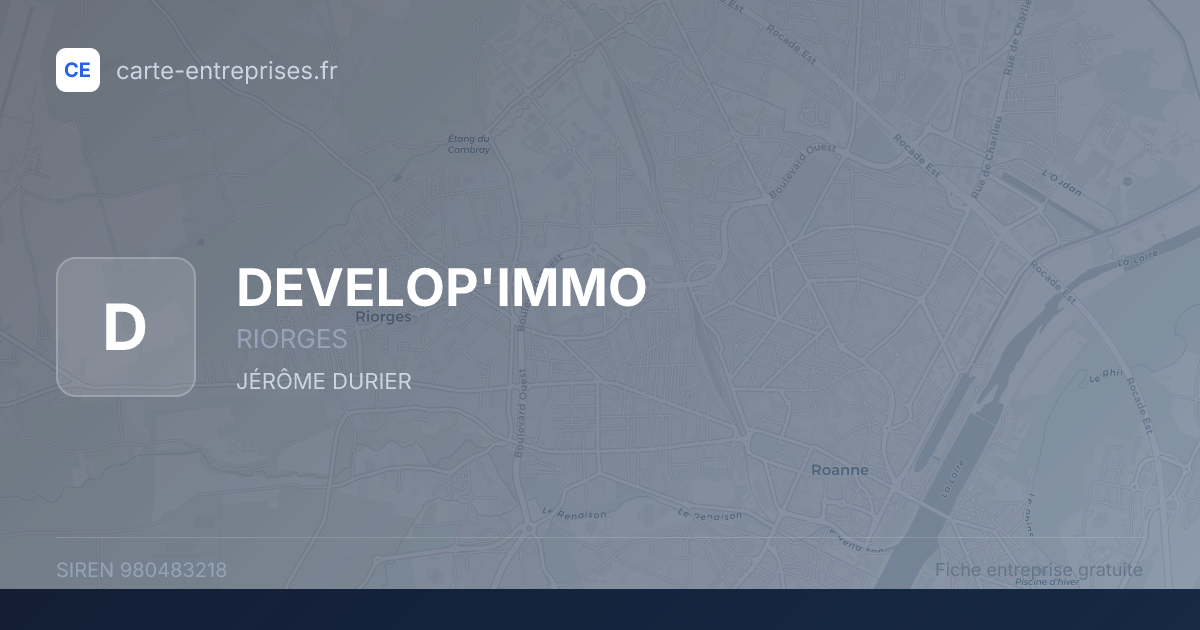 DEVELOP'IMMO — 980483218 — fiche entreprise