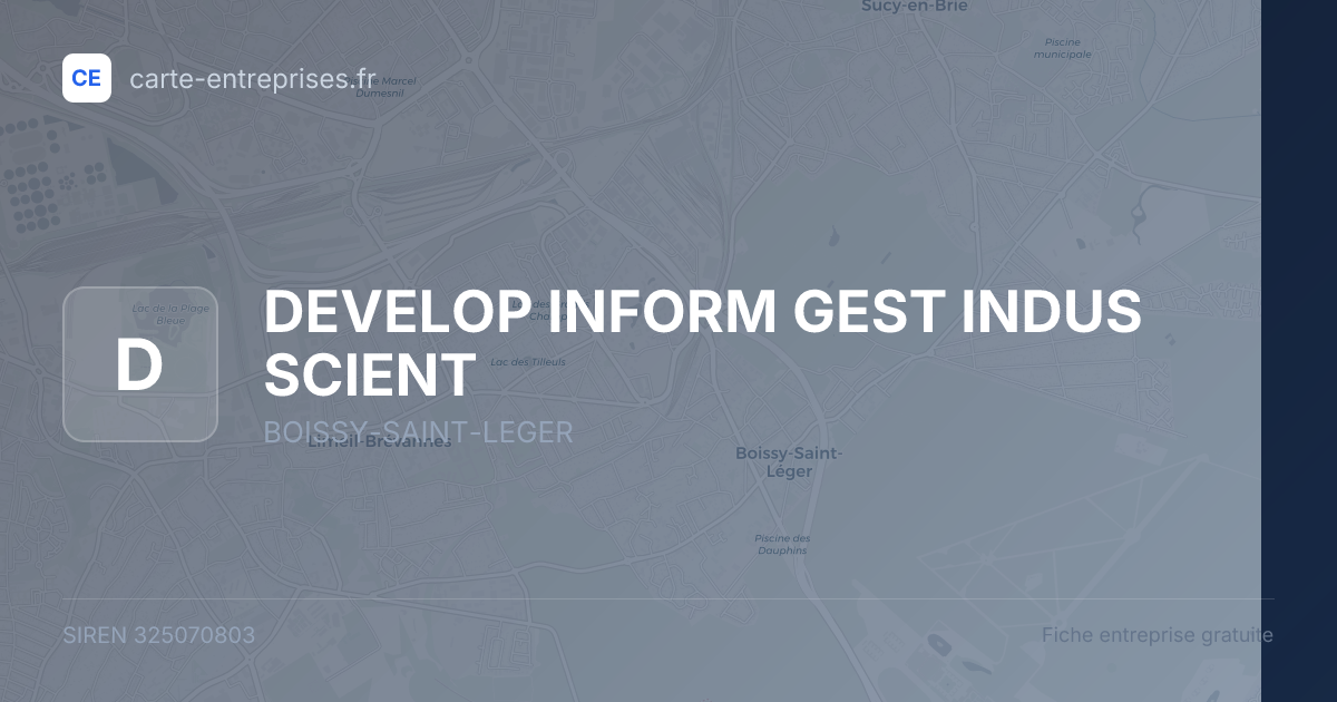 DEVELOP INFORM GEST INDUS SCIENT — 325070803 — fiche entreprise