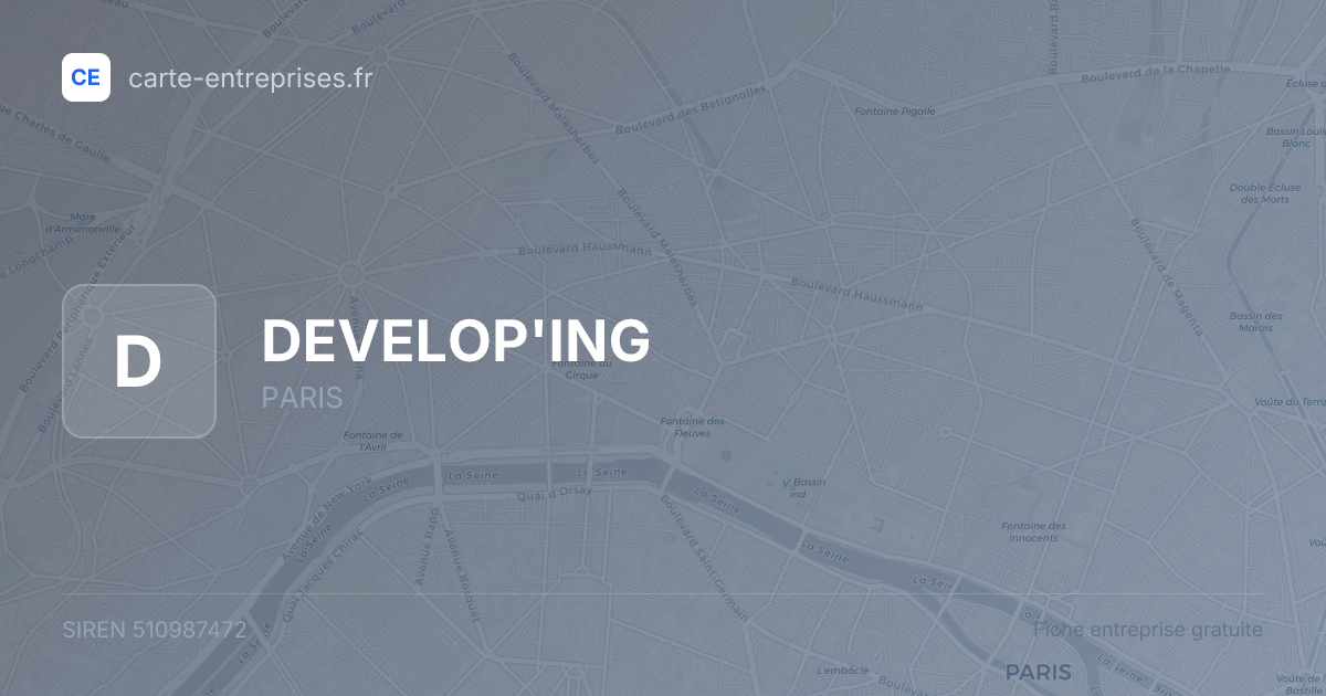 DEVELOP'ING — 510987472 — fiche entreprise