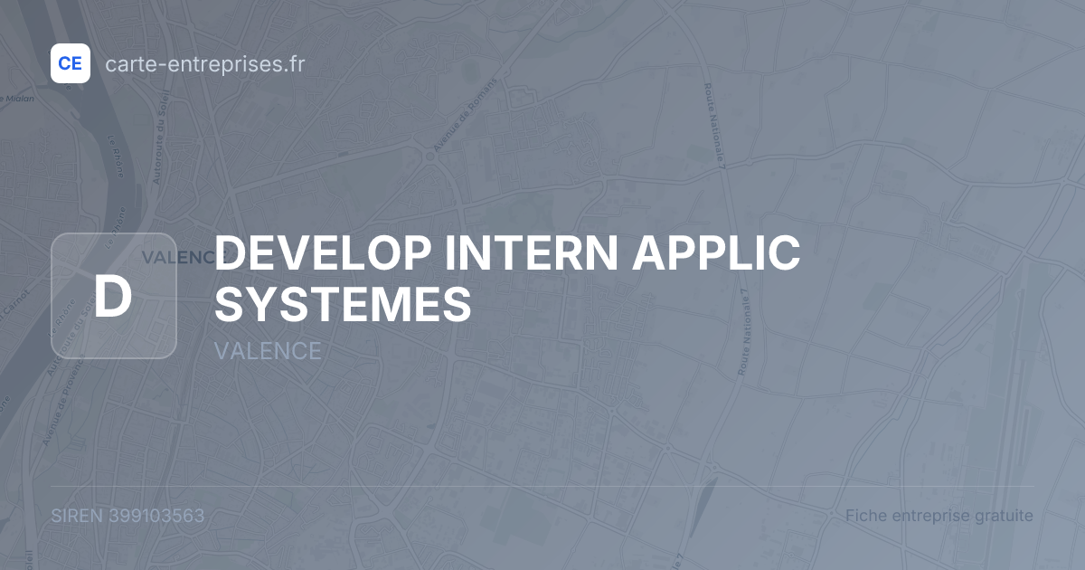 DEVELOP INTERN APPLIC SYSTEMES — 399103563 — fiche entreprise
