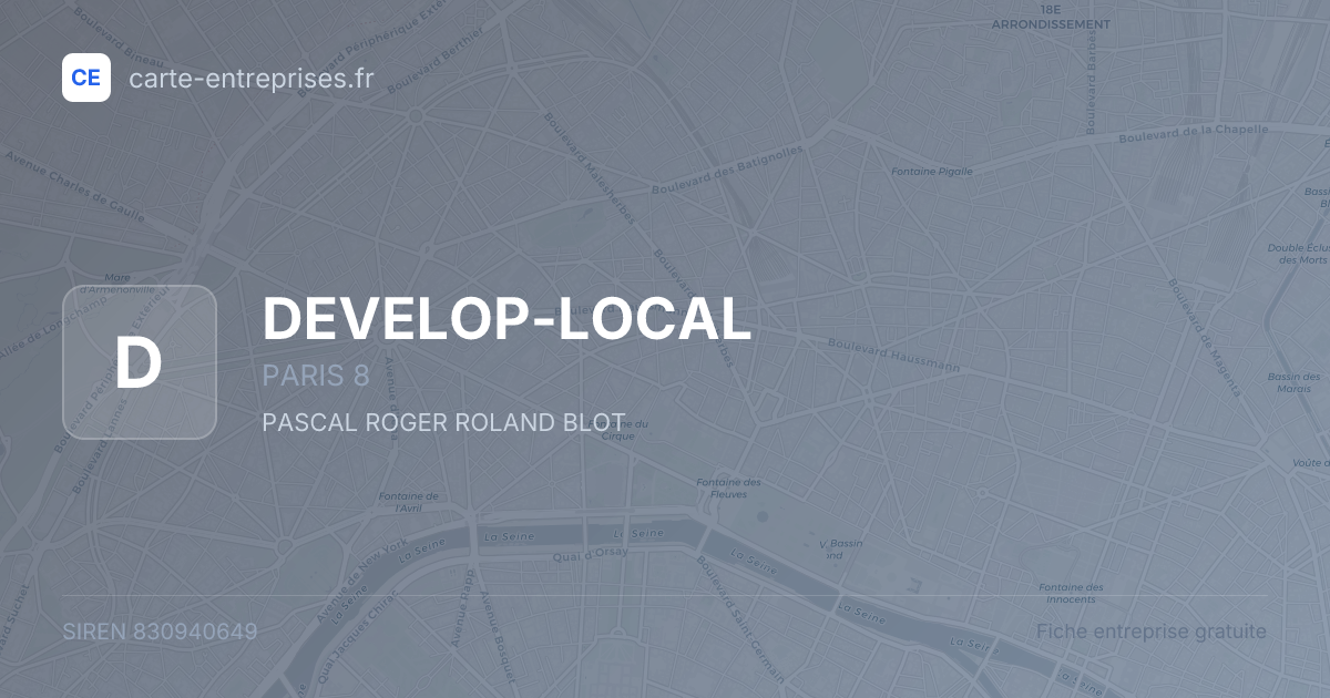 DEVELOP-LOCAL — 830940649 — fiche entreprise