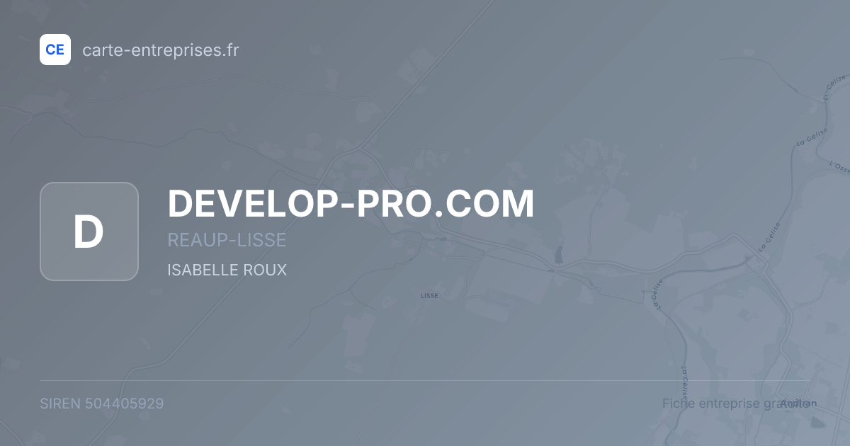 DEVELOP-PRO.COM — 504405929 — fiche entreprise