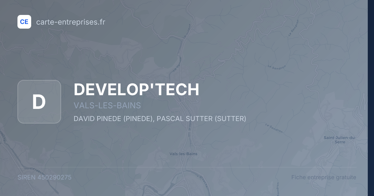 DEVELOP'TECH — 450290275 — fiche entreprise