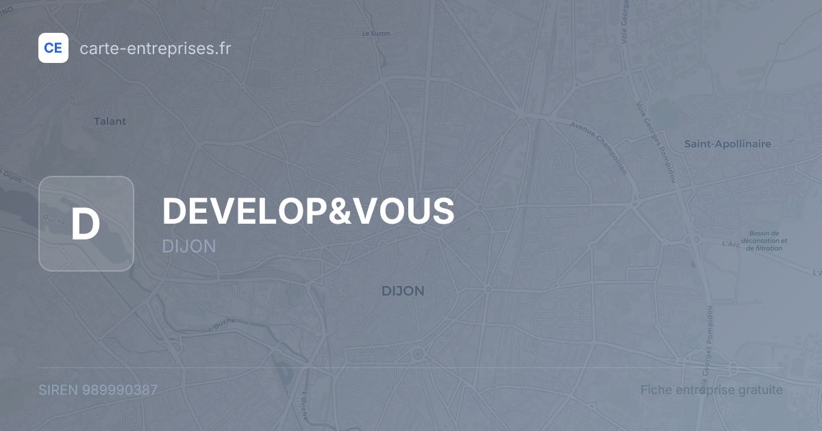 DEVELOP&VOUS — 989990387 — fiche entreprise