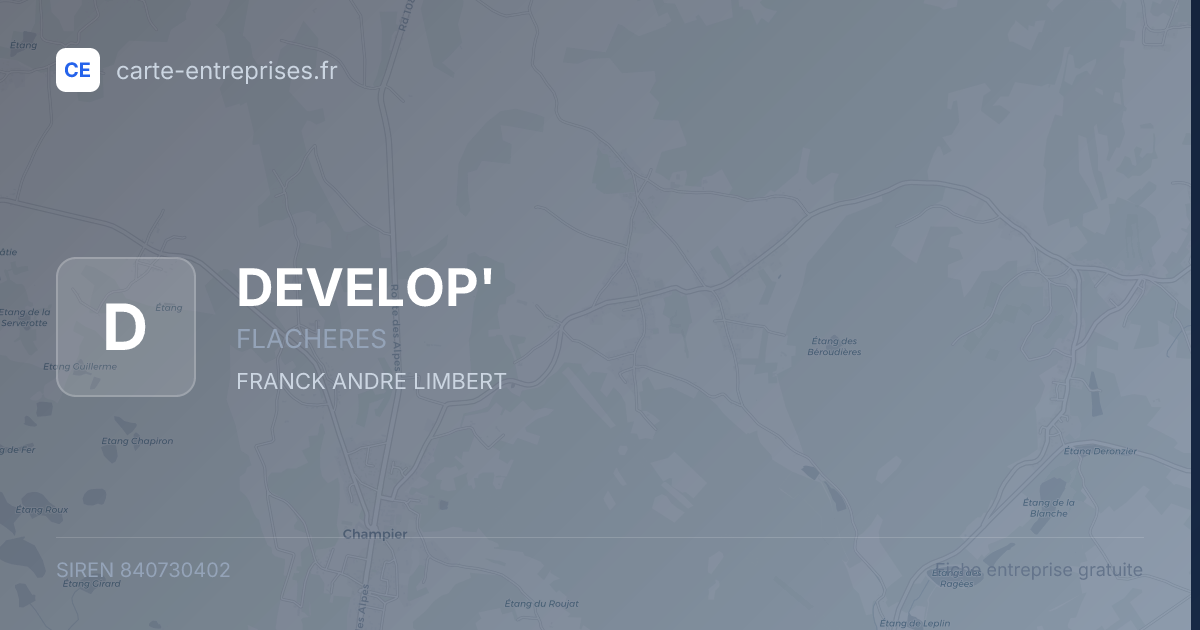 DEVELOP' — 840730402 — fiche entreprise