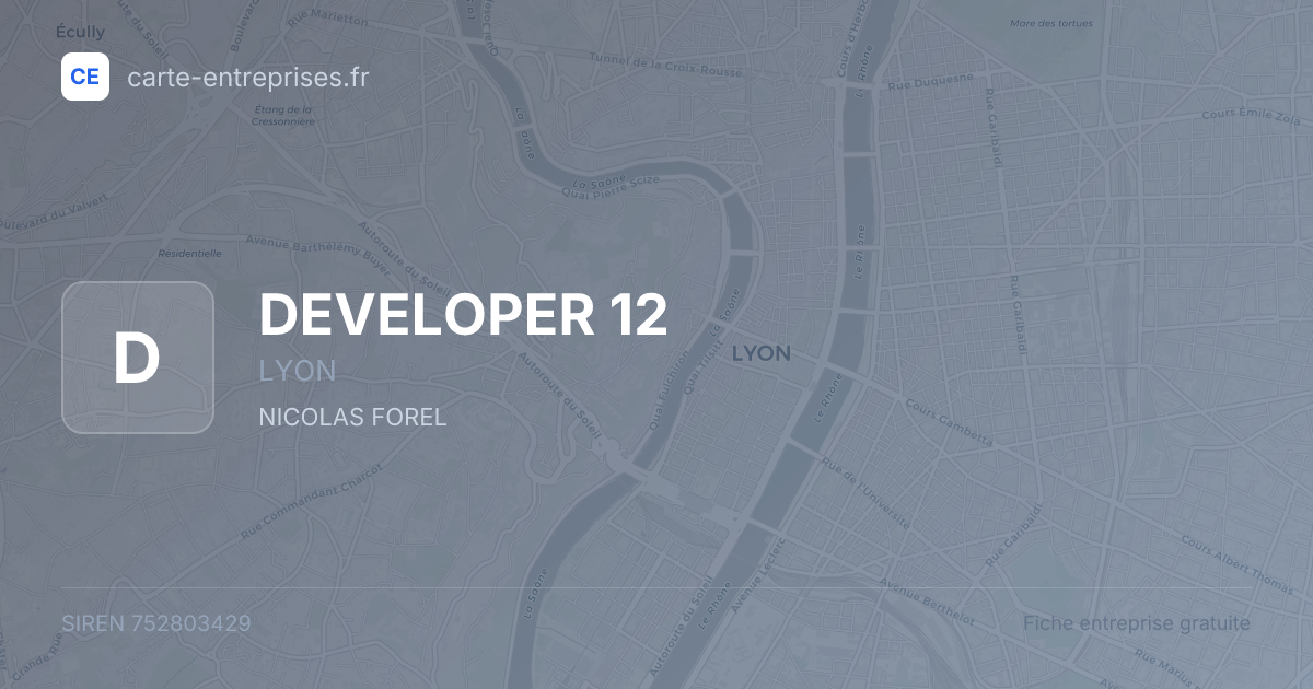 DEVELOPER 12 — 752803429 — fiche entreprise
