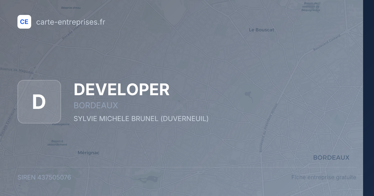 DEVELOPER — 437505076 — fiche entreprise