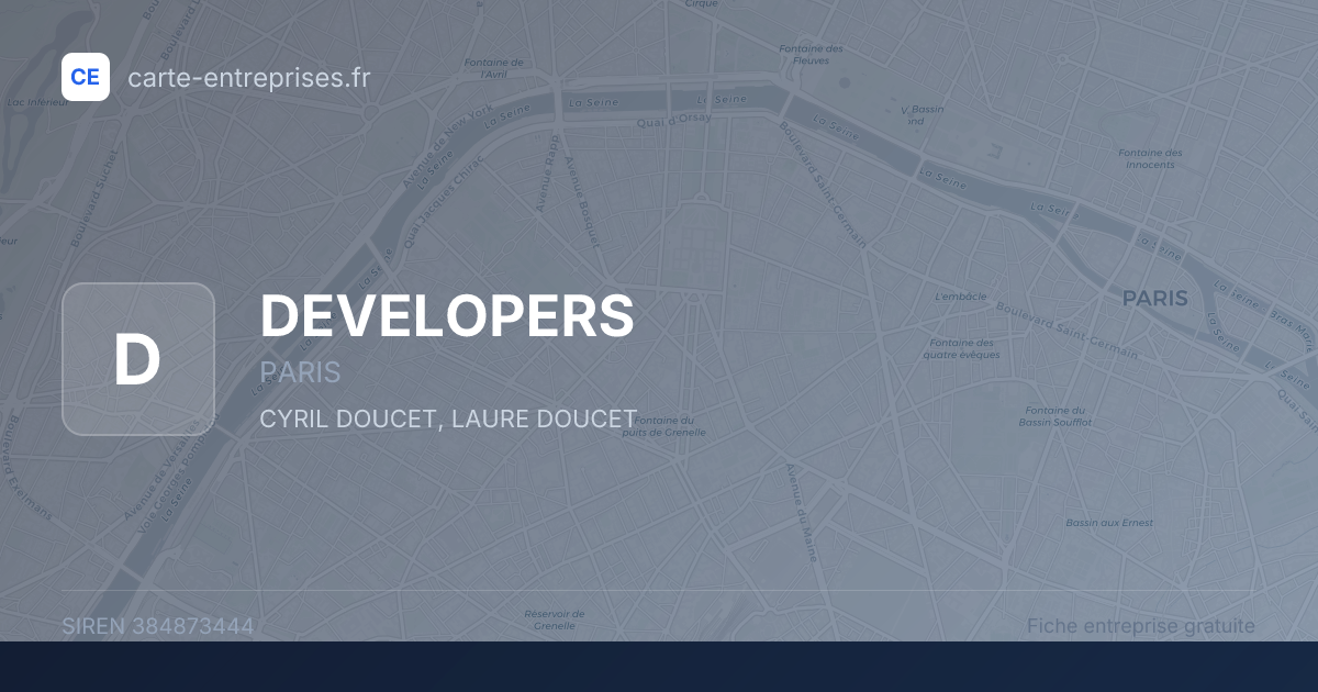 DEVELOPERS — 384873444 — fiche entreprise