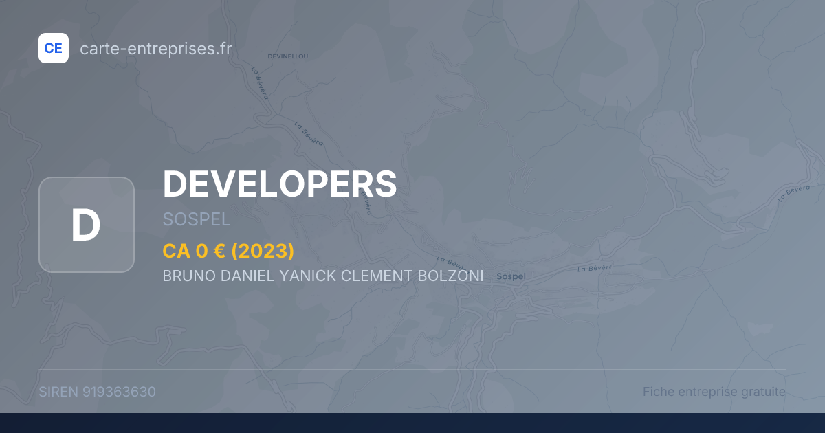 DEVELOPERS — 919363630 — fiche entreprise