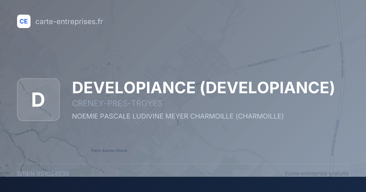 DEVELOPIANCE — 951034636 — fiche entreprise