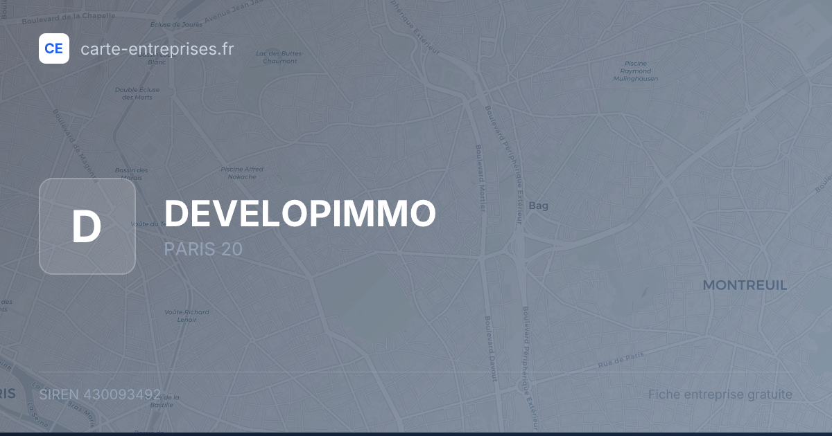 DEVELOPIMMO — 430093492 — fiche entreprise