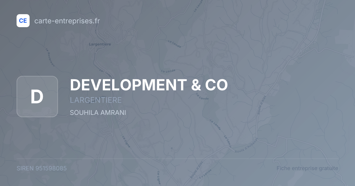 DEVELOPMENT & CO — 951598085 — fiche entreprise