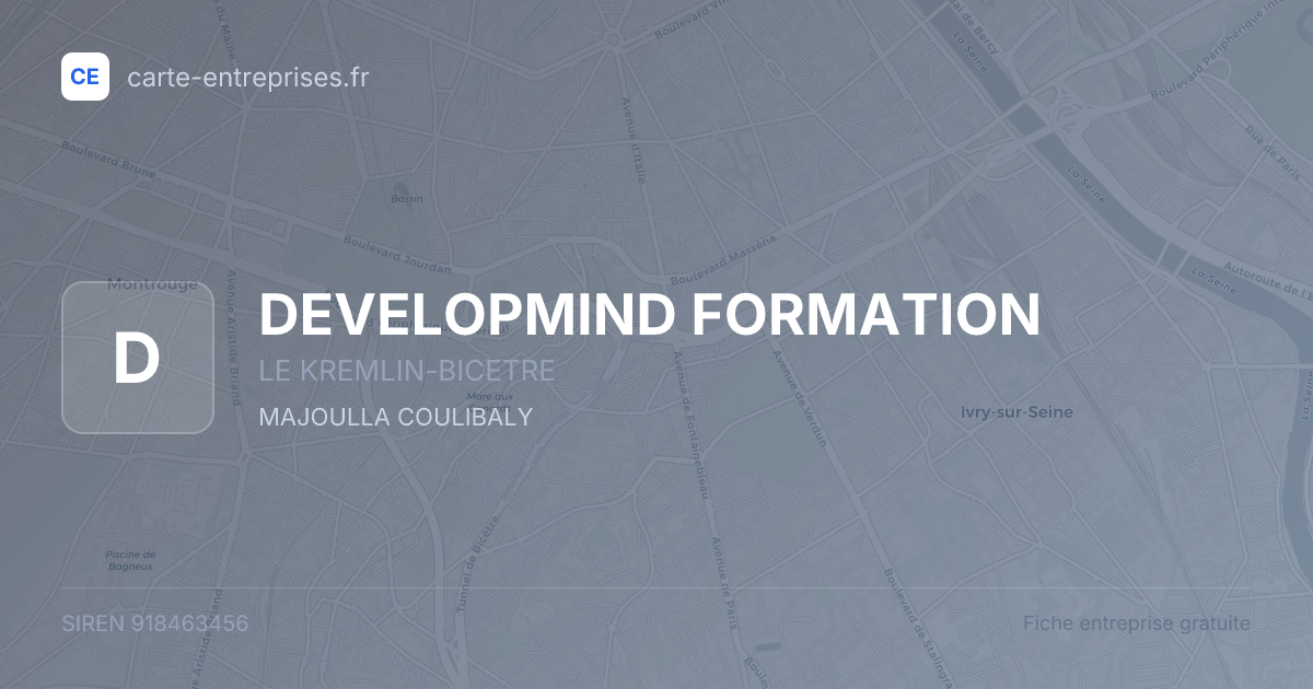 DEVELOPMIND FORMATION — 918463456 — fiche entreprise