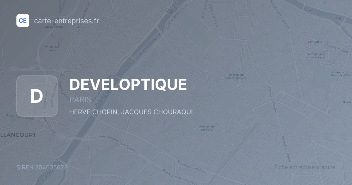 DEVELOPTIQUE — 354035628 — fiche entreprise