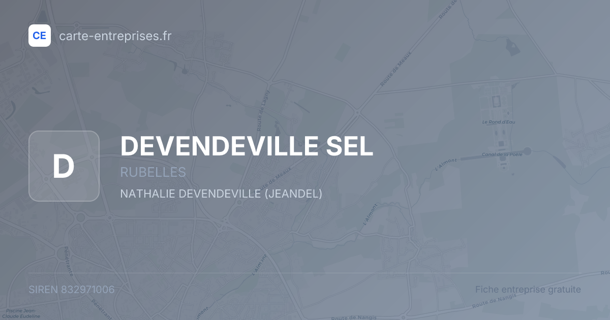 DEVENDEVILLE SEL — 832971006 — fiche entreprise