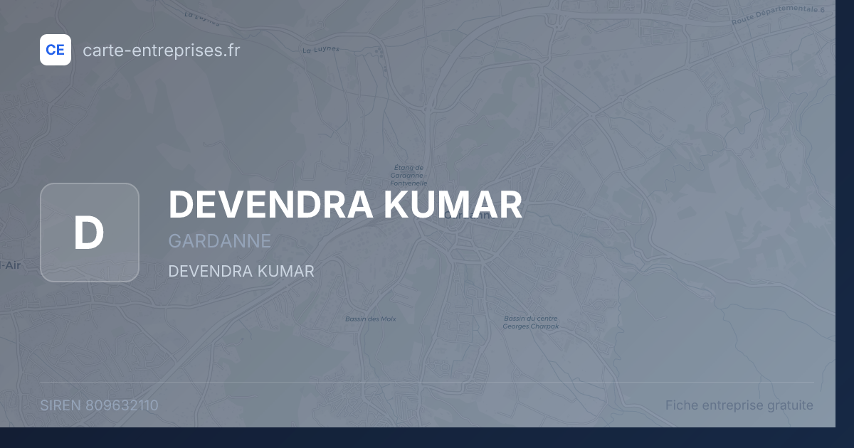 DEVENDRA KUMAR — 809632110 — fiche entreprise